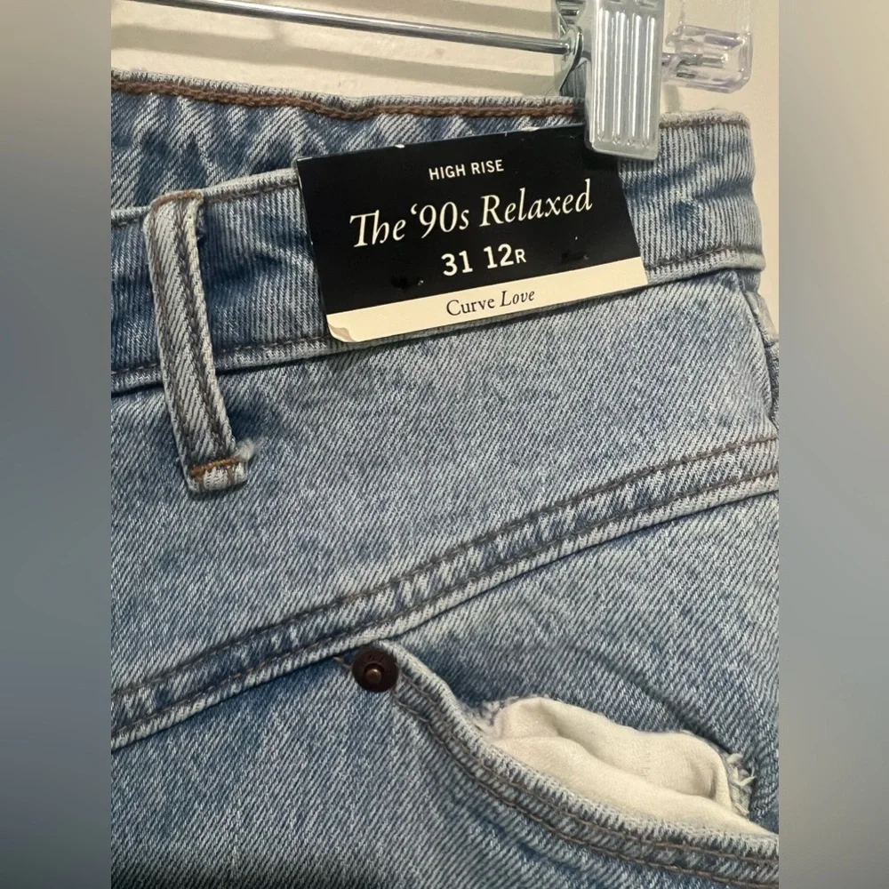 NWT Abercrombie & Fitch '90s Relaxed High Rise Jeans Size 31/12 Curve Love - Picture 9 of 12